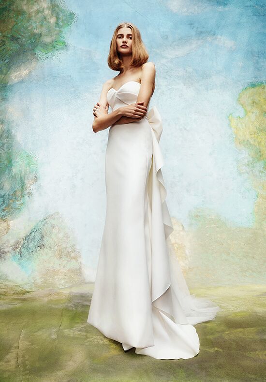 A Line Strapless Wedding Dress Cascading Back Volant Bow Dress By Viktor Rolf Mariage The Knot