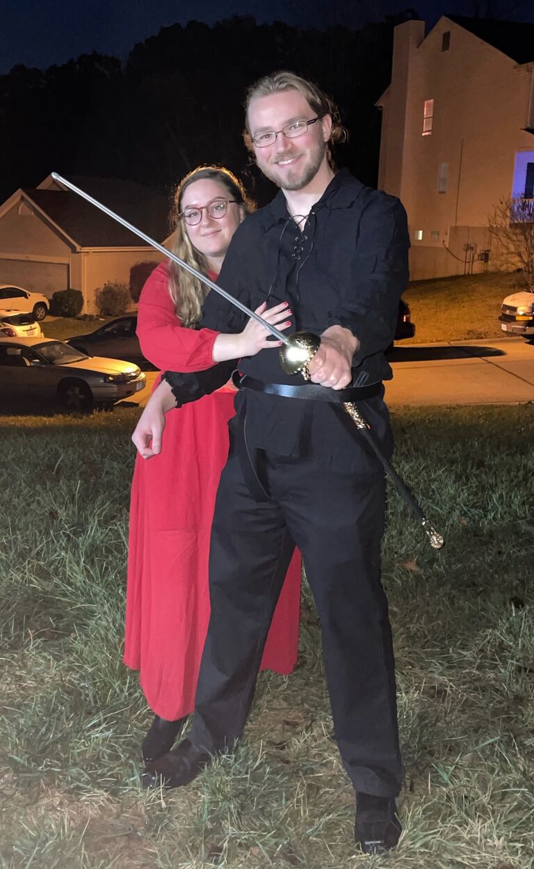 Dressed up for Sammi's favorite holiday, Halloween! We went as Wesley and Princess Buttercup from Princess Bride. 