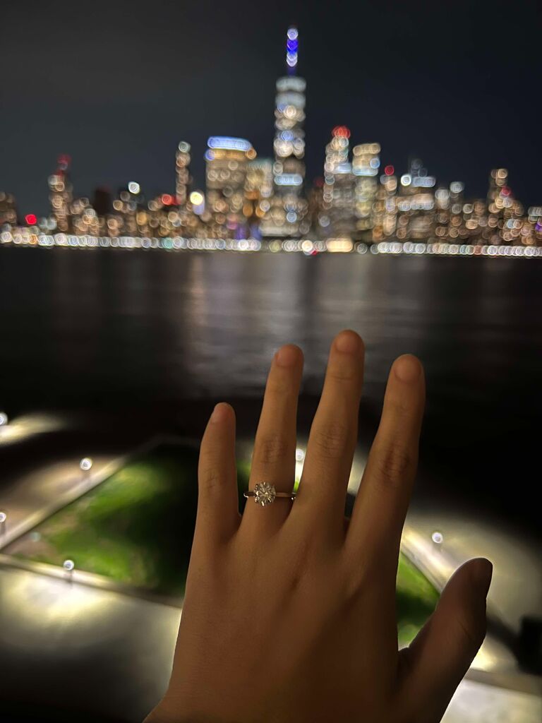 Ben and Joanna got engaged on their balcony overlooking the Hudson River!