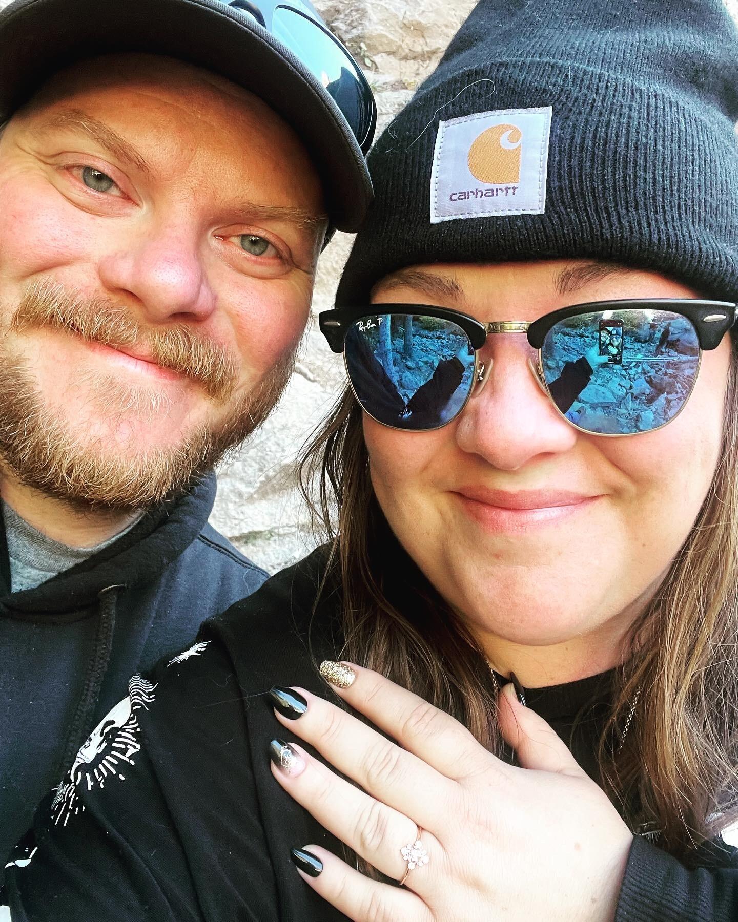 Bill proposed on our 6th anniversary on a waterfall hike, just like our first date. 