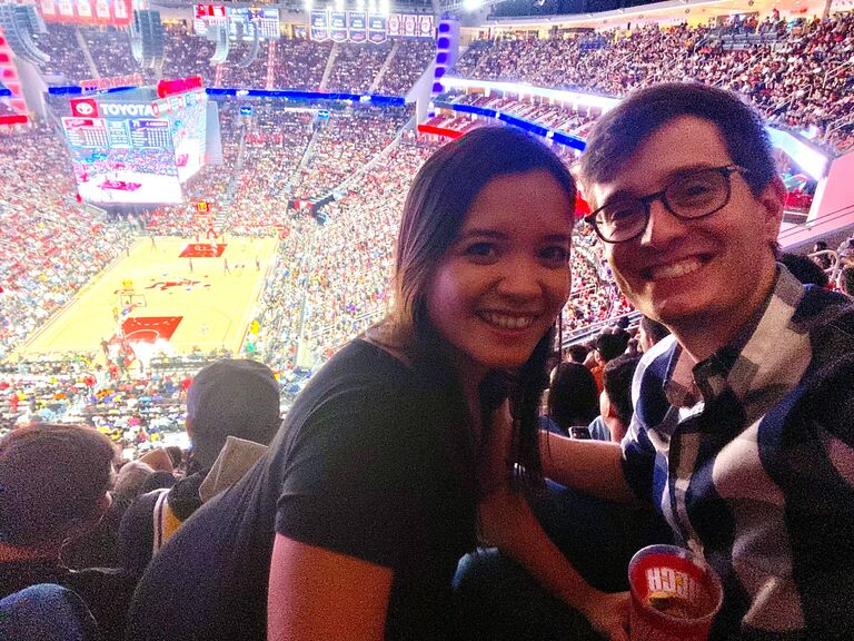 Watching David watch Lebron play basketball.