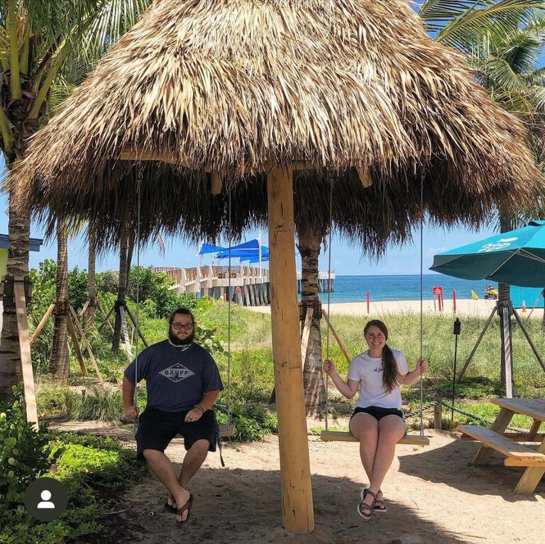 Jill visiting Hunter in Florida before the new school year started. 