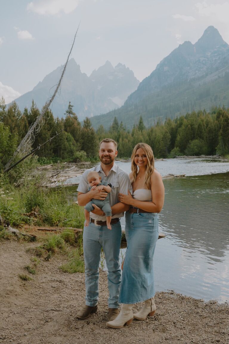 Another part of our trip- The Grand Tetons in Jackson, Wyoming. Banks is 3 months.