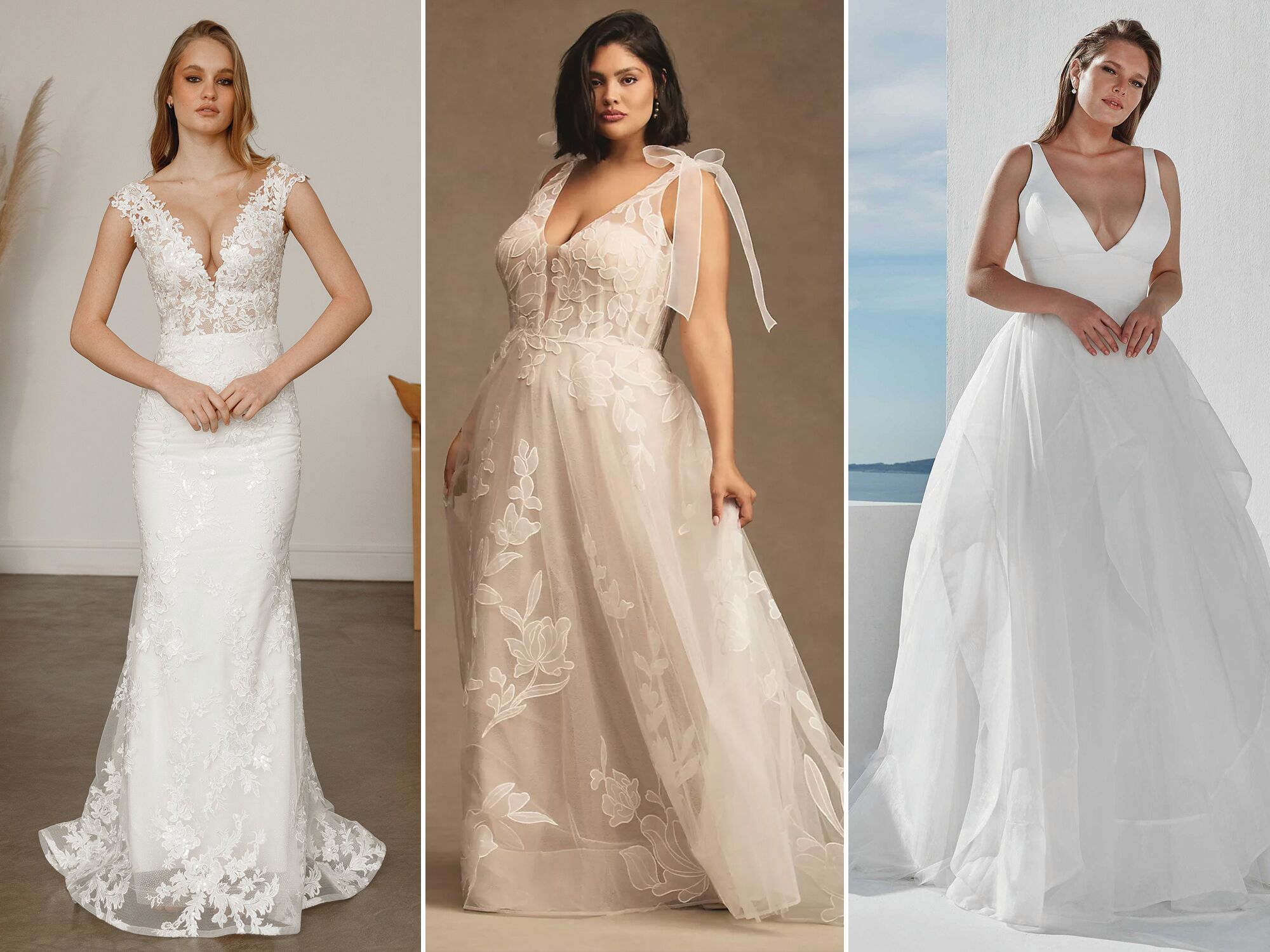 Three wedding dresses for bigger busts