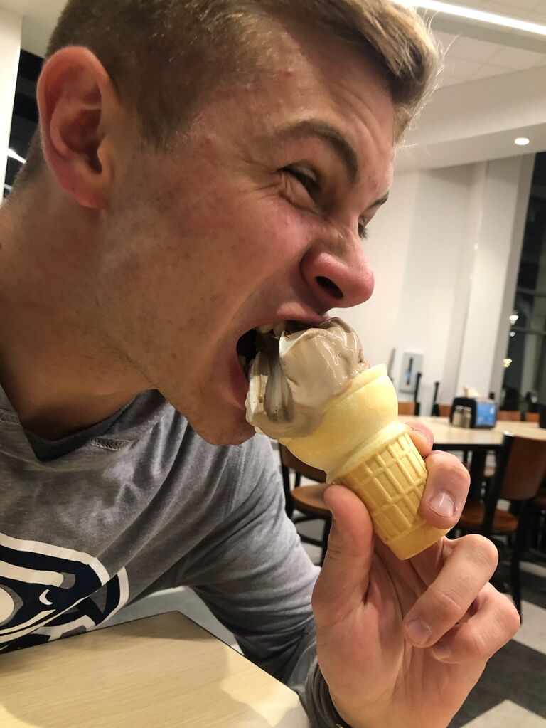 Now that's how you eat ice cream!!!