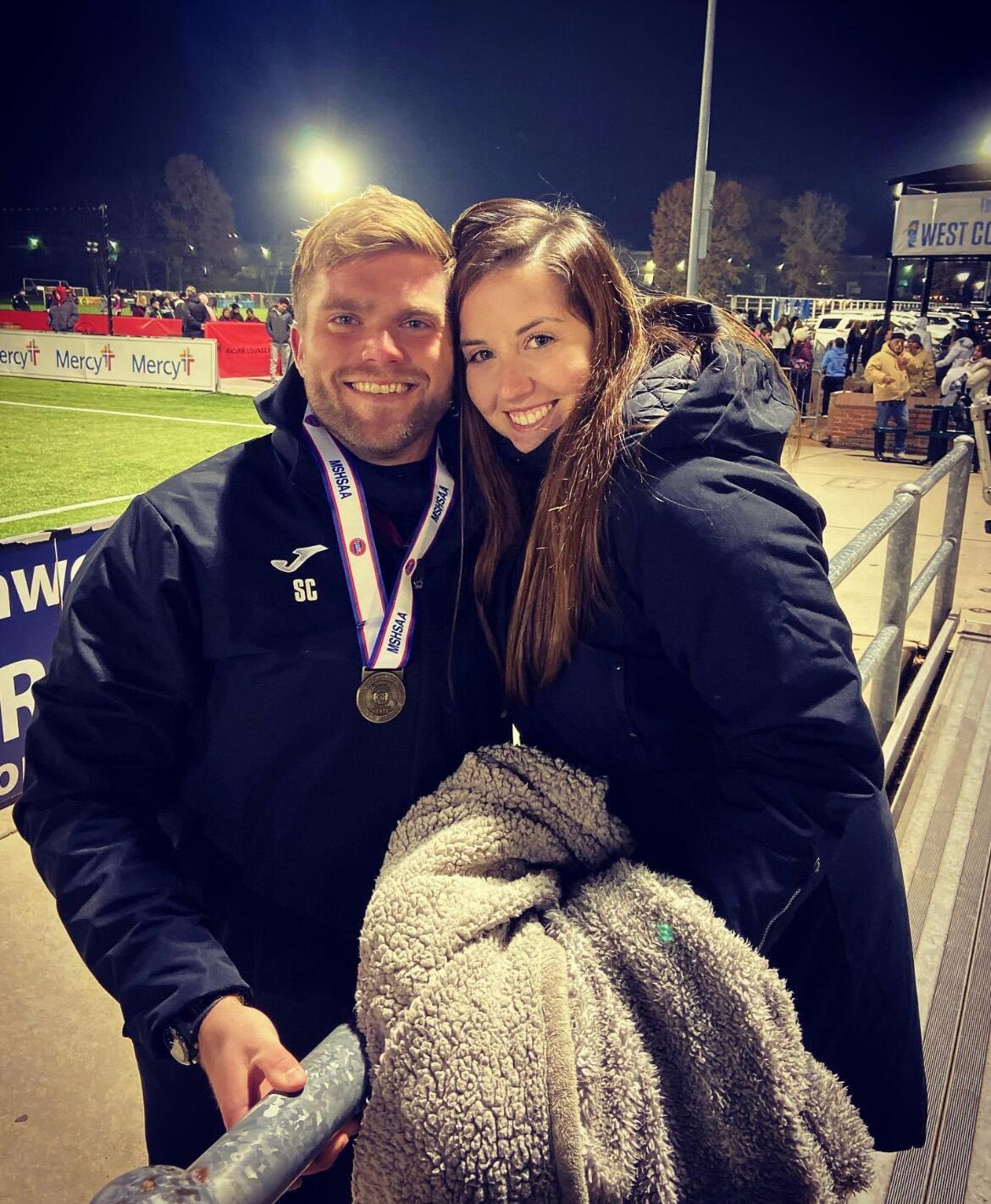 Sean coaches Summit Boys soccer team to win the state championship.
