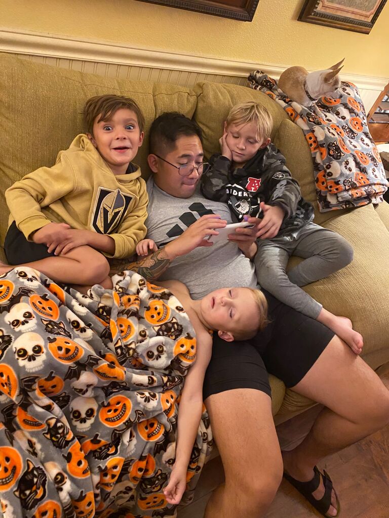 Sean with his three best friends 