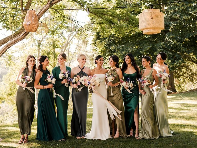 mismatched bridesmaid dresses for destination wedding aesthetic dress code wedding trend