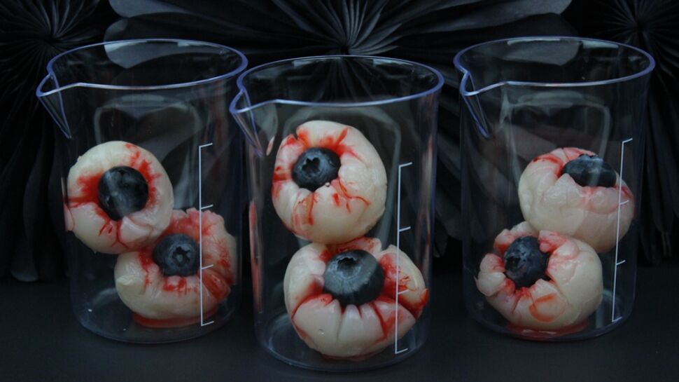 Halloween Finger Food Recipes - Lychee Eyeballs