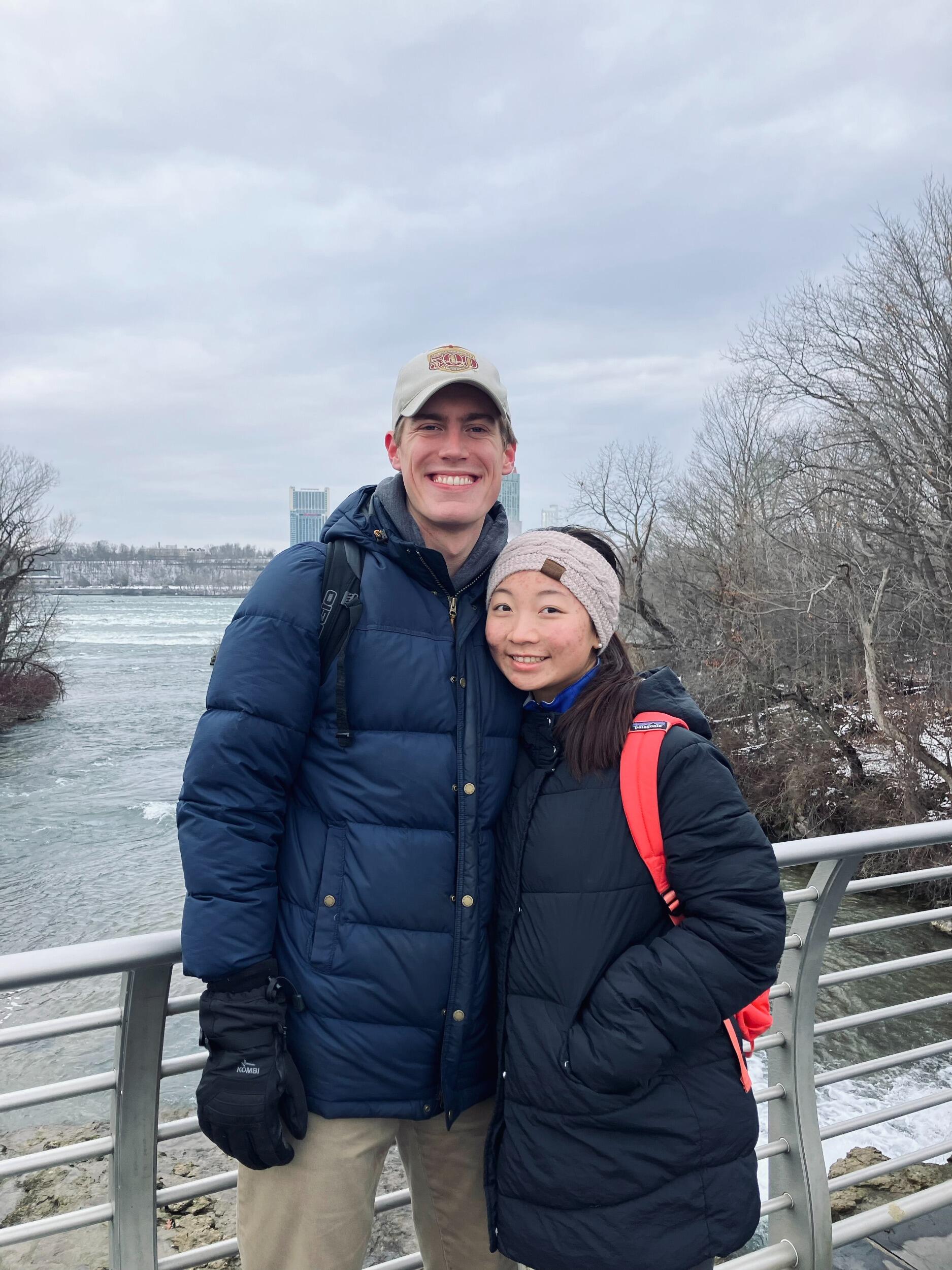 At Niagara falls in a larger visit to Buffalo NY to meet Sally's host family.