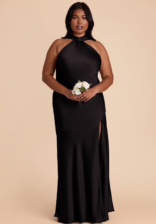 black matte satin bridesmaid dress Spaghetti Straps Cowl Neck Tea-Length Champagne Bridesmaid Dress   FancyVestido
