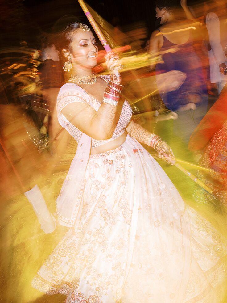 Blurred action wedding photo