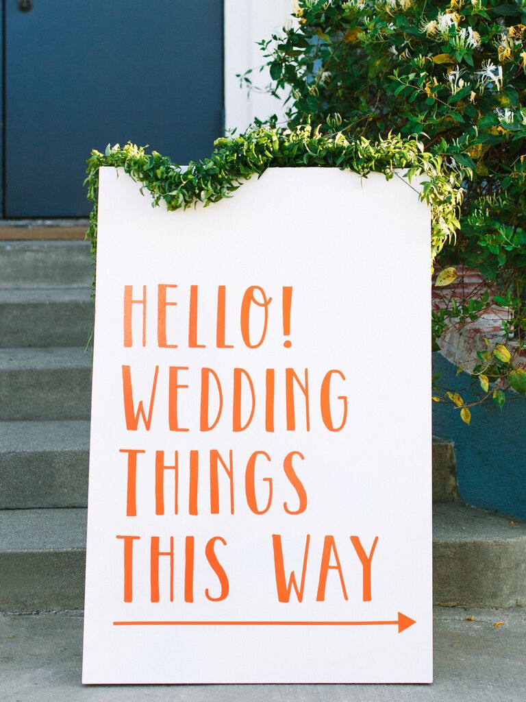 wedding sign quotes orange text