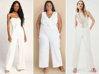 three elegant wedding jumpsuits for brides