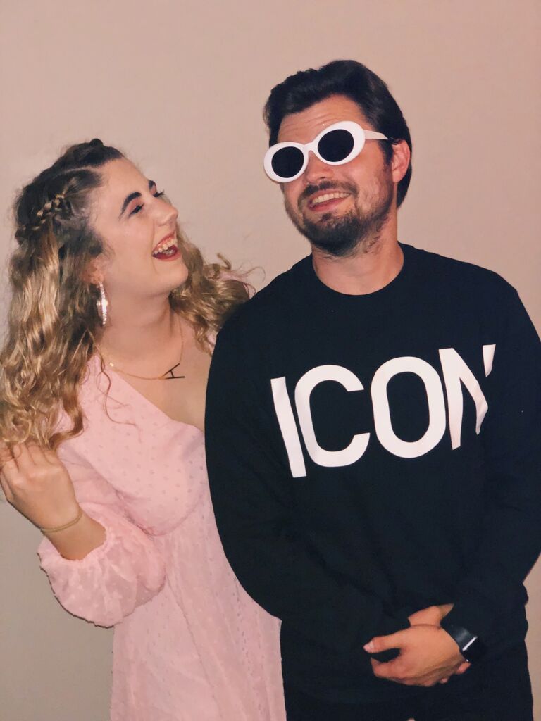Halloween as David and Alexis Rose.