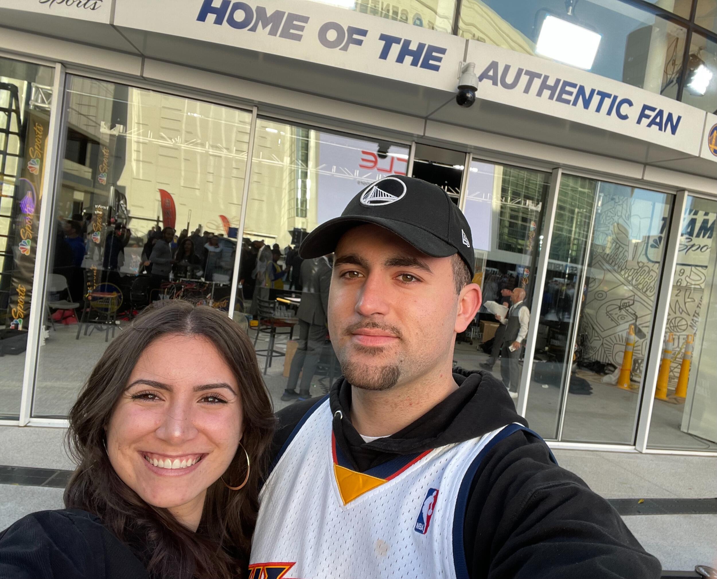 Watching the Warriors Pre-Game show, about to go into their first Warriors game at the Chase Center. 