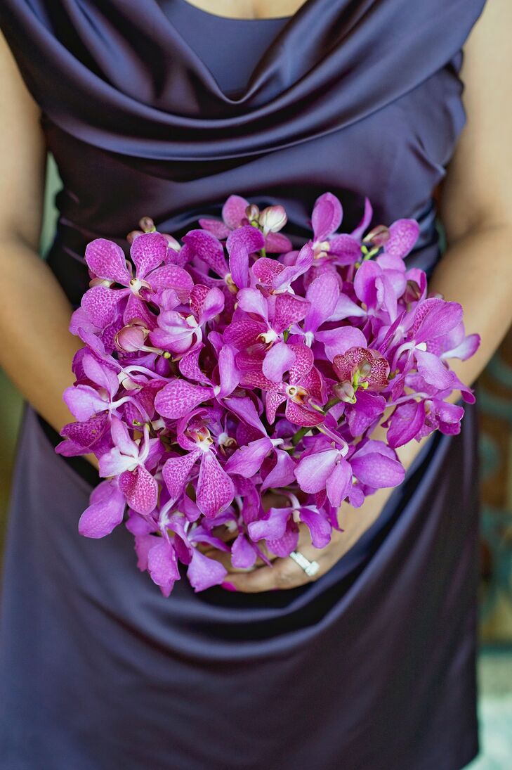 Bright Purple Orchid Bridesmaid Bouquet 5806