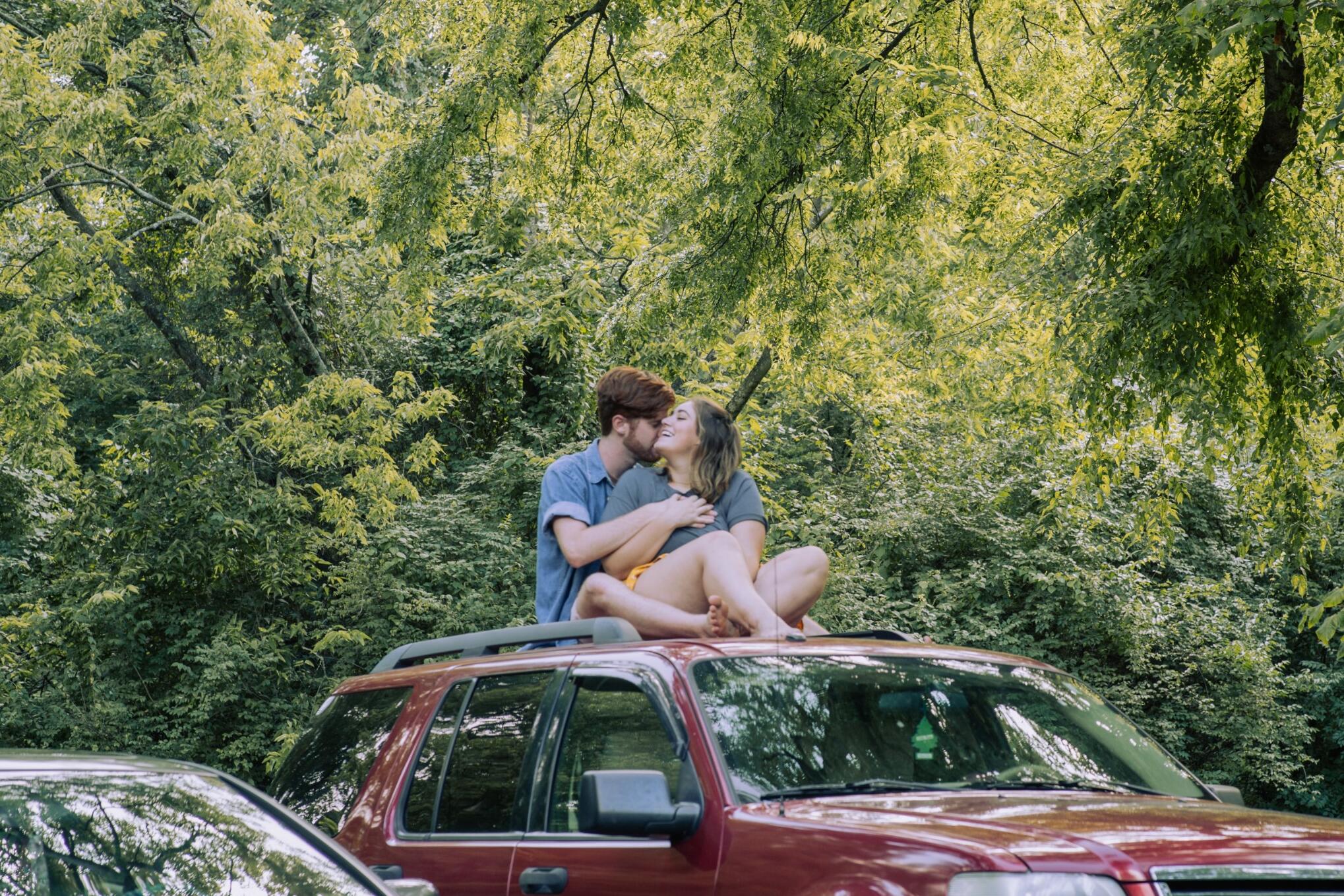A little moment in our first house together, on top of Layla (where we had our first kiss!)