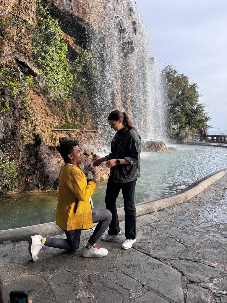 In the presence of Aubrey and Kendra (Zoey's sisters) and Biruk's best bud (Aaron), Biruk popped the big question to Zoey in Nice, France. A trip of a lifetime for the group.