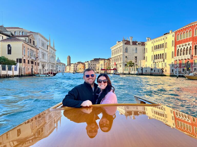 Arriving in Venice by water taxi!