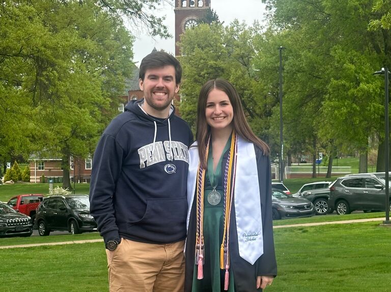He goes to HER graduation