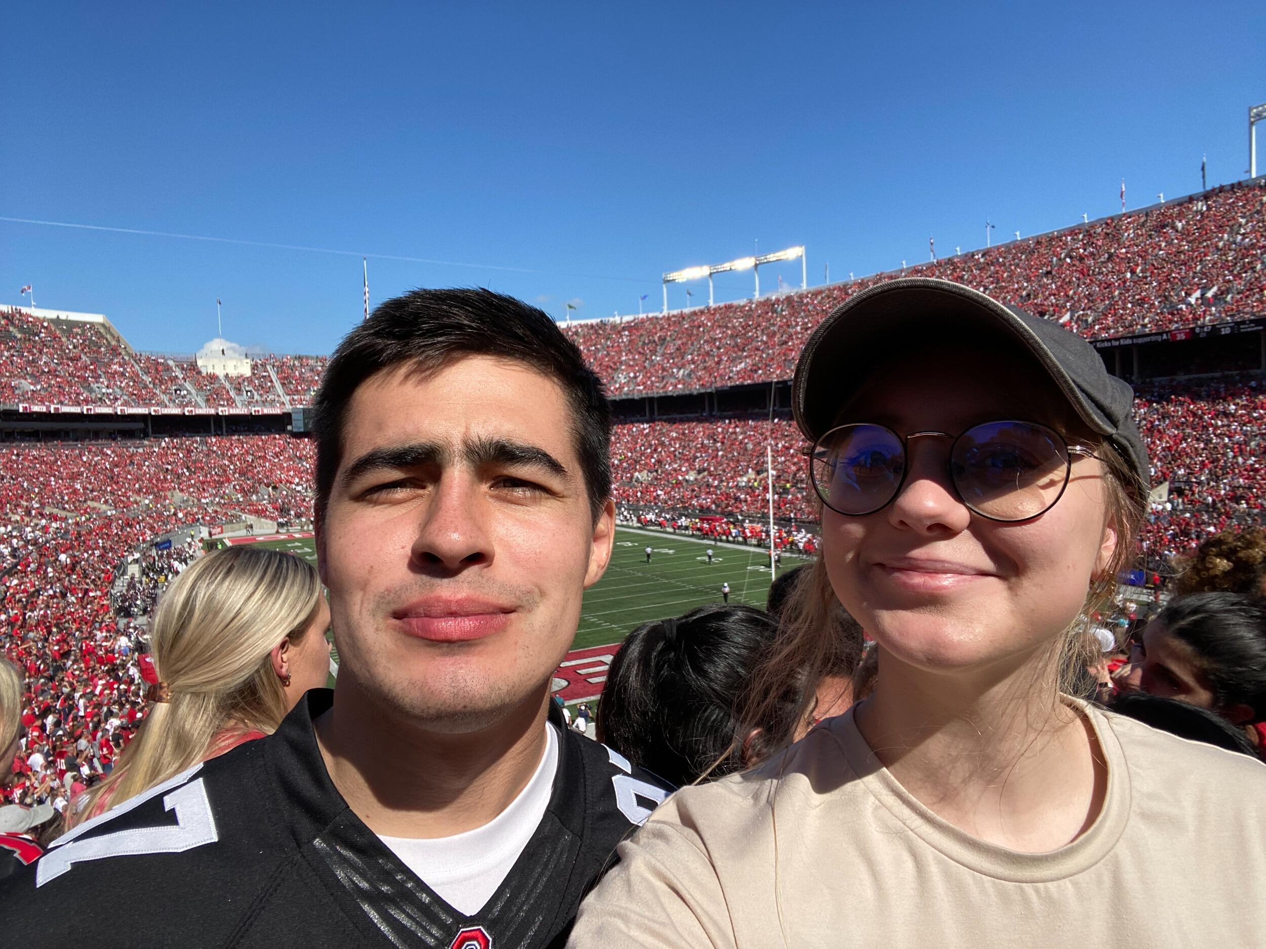 Andrew and Elizabeth at their first OSU game together