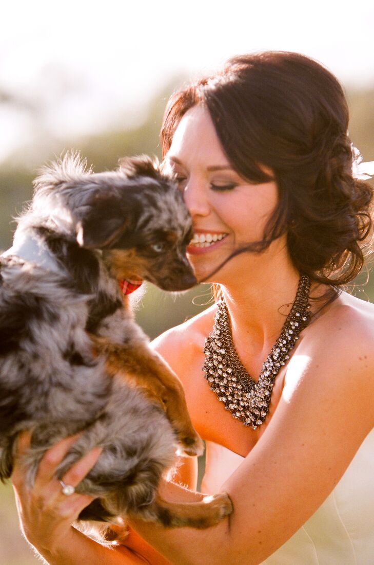 Bride and Dog Before Ceremony