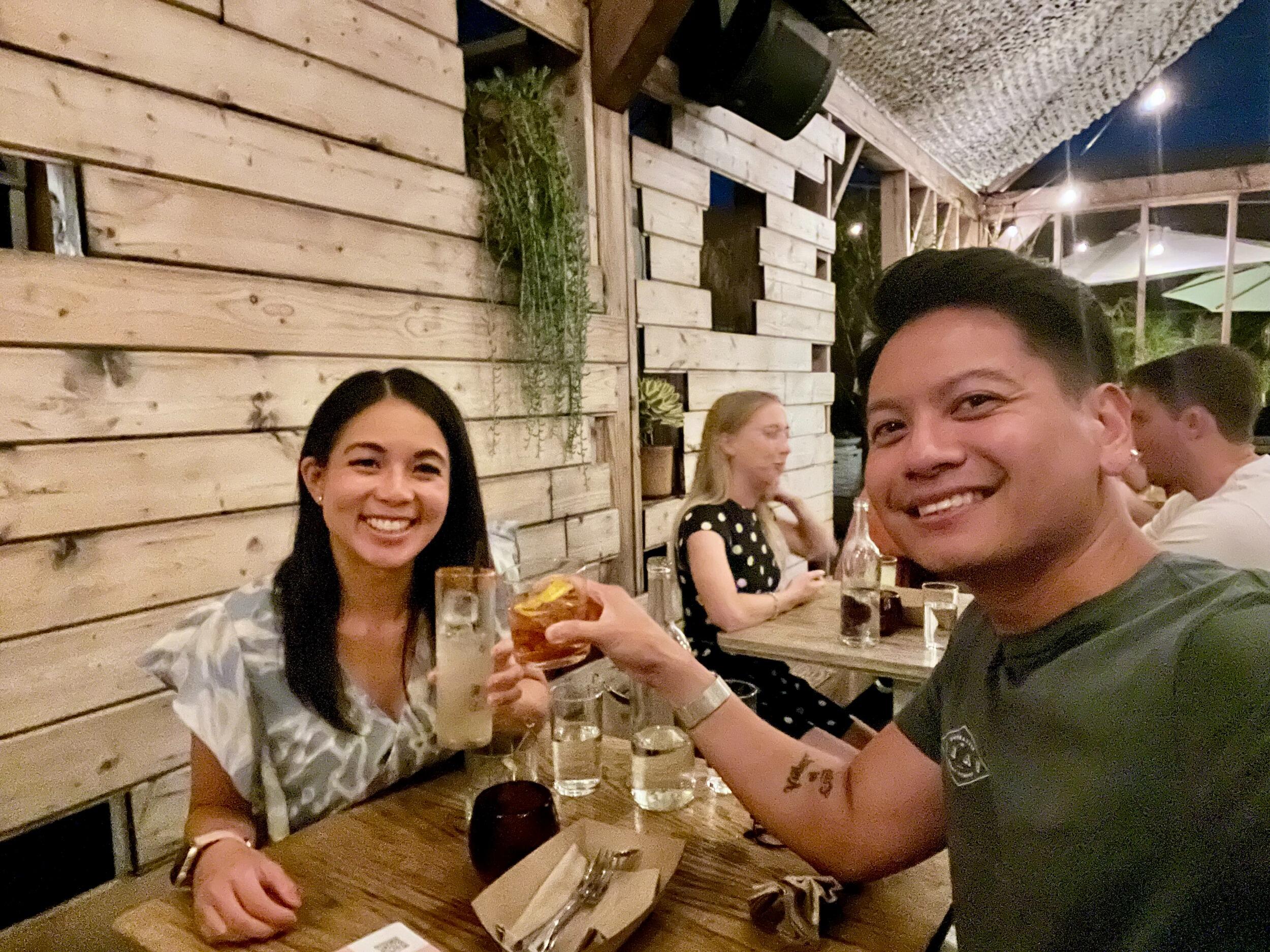 Our first date, Jay wanted to show me off to his guy friends that he really was on a date with me.. heheh 
