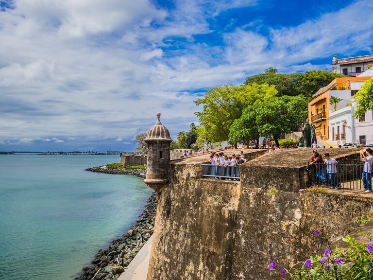 Sunny coastline in San Juan, Puerto Rico