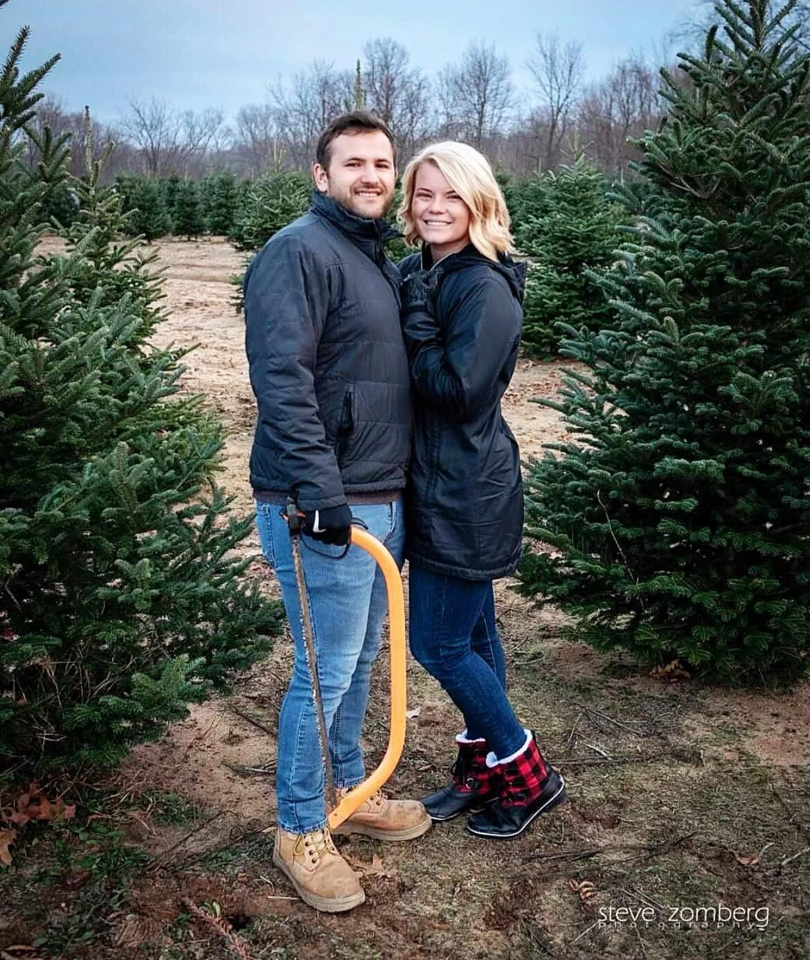 Cutting down Christmas trees together!
