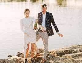 Couple celebrating their engagement