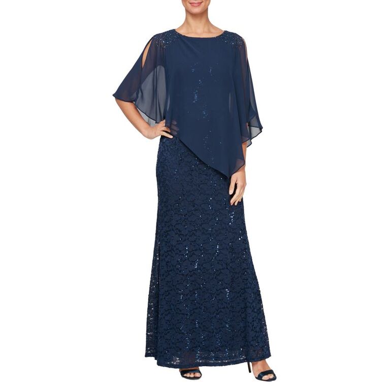 Navy sequin petite wedding guest dress for over 50s