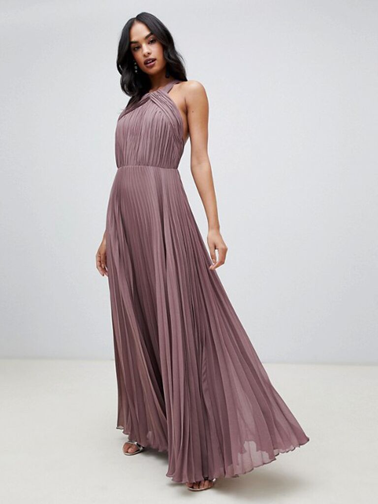 purple maxi bridesmaid dresses