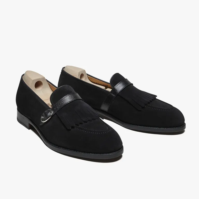 Black suede loafers mens wedding shoe