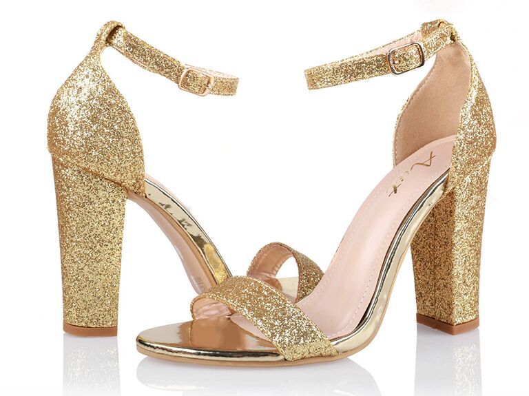 gold bridesmaid shoes