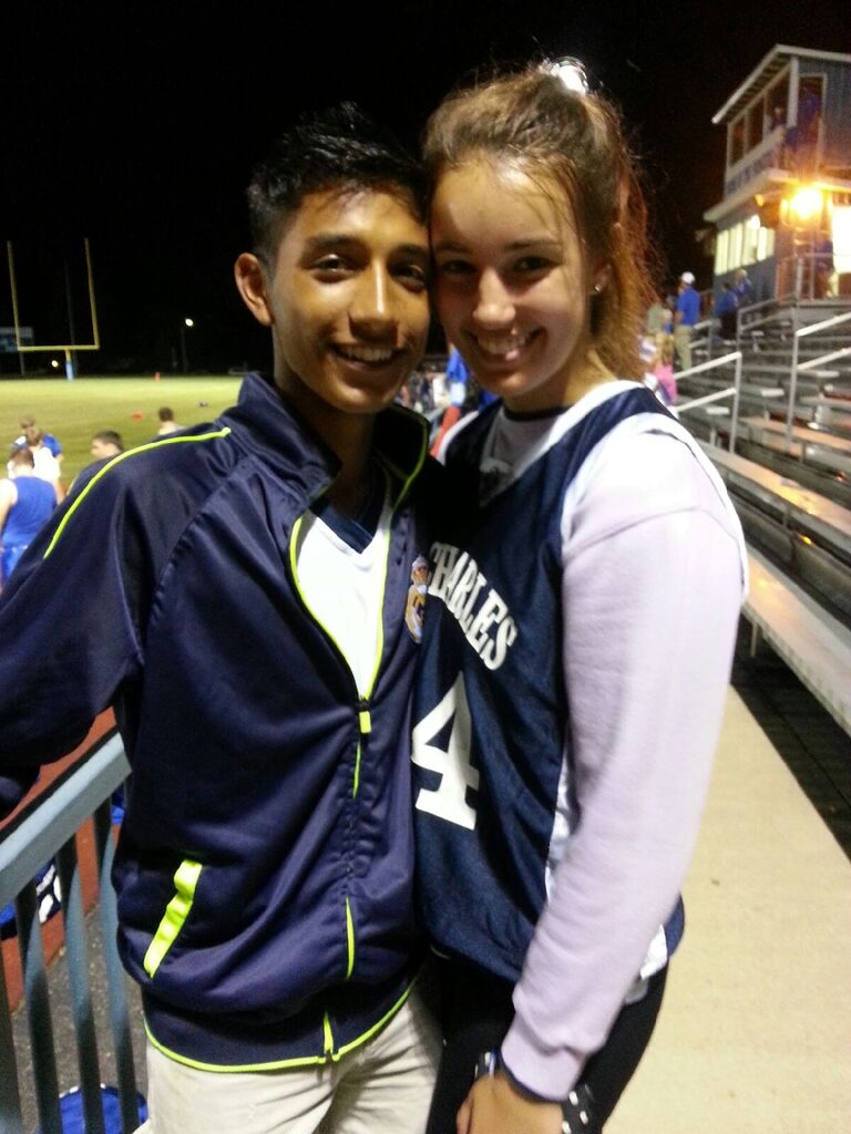 Juan asked Savannah to be his girlfriend after a Duchesne football game.