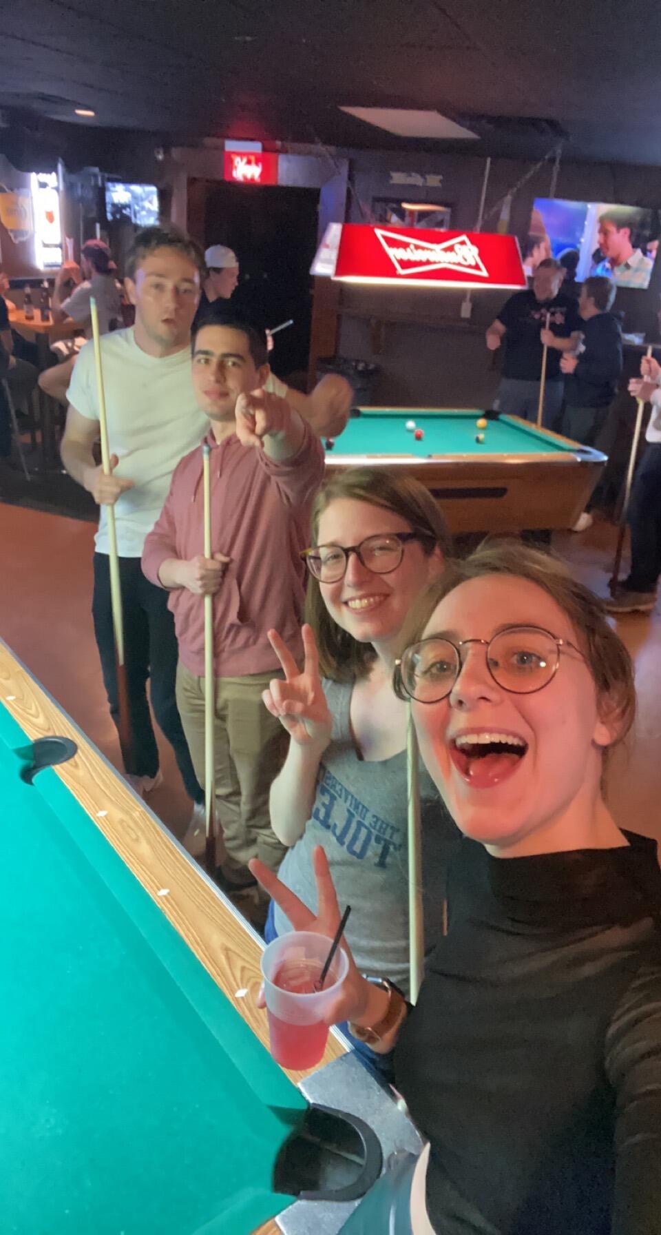 Andrew coming out and hanging with Elizabeth's friends in Toledo 