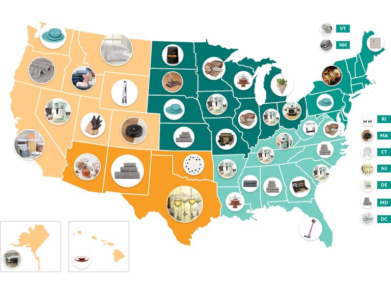 The Top Searched Wedding Registry Gifts in Every State