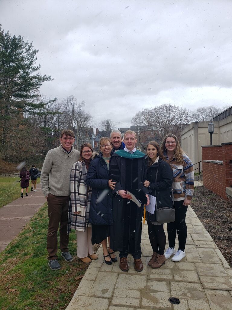 Christopher graduates with his doctorate! Chatham University, PA