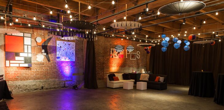 Urban Dance Floor With Orange And Purple Lights And Parasol