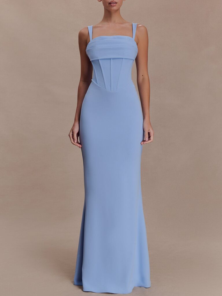 blue dress for baby girl Backless V-Neck Sparkly Long Sexy Sequin Prom Dress– PromGirl main image 0