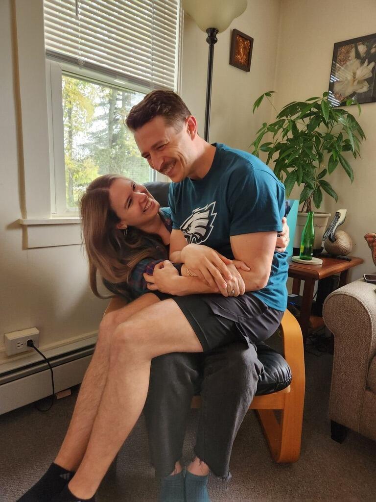 Recreating a Moon family inside joke while visiting Maine. 