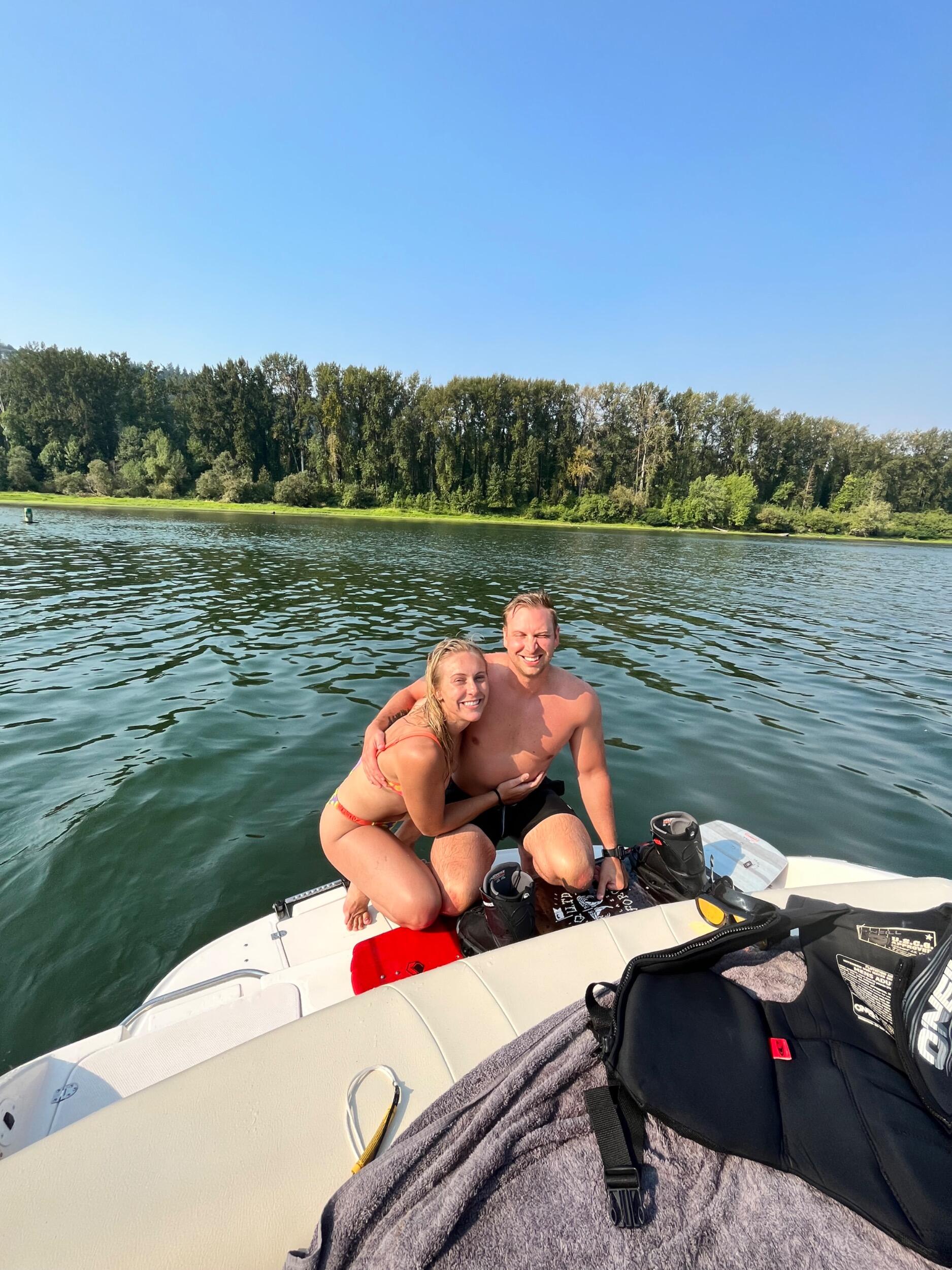 We spent the summer on the Foster boat. I learned to wakeboard!