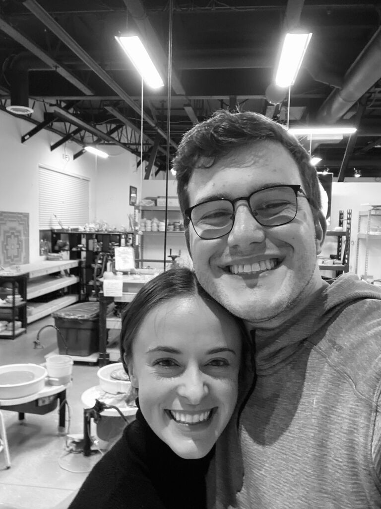On a chilly winter evening, these two ventured out to take their first-ever pottery class together. They learned to throw and turn clay and laughed wheel-y hard in the process. 