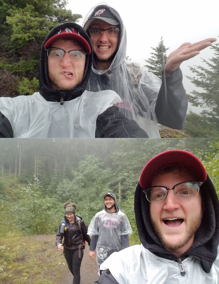 Hiking in the rain with Cait!