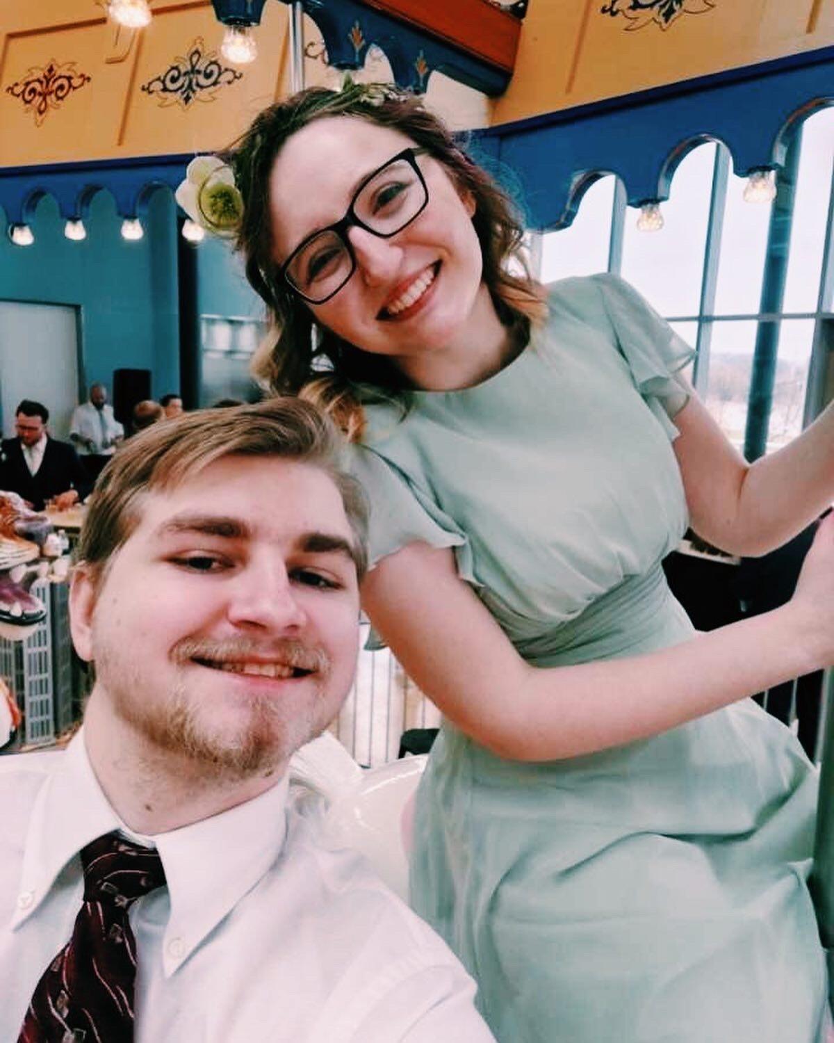 On the carousel at Justin and Gina's wedding
