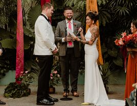 Couple exchanging wedding vows