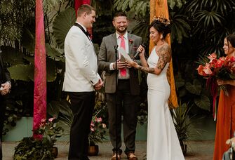 Couple exchanging wedding vows