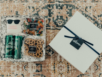Welcome basket for out-of-town wedding guests