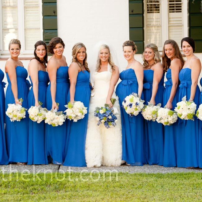 sapphire blue bridesmaid dresses